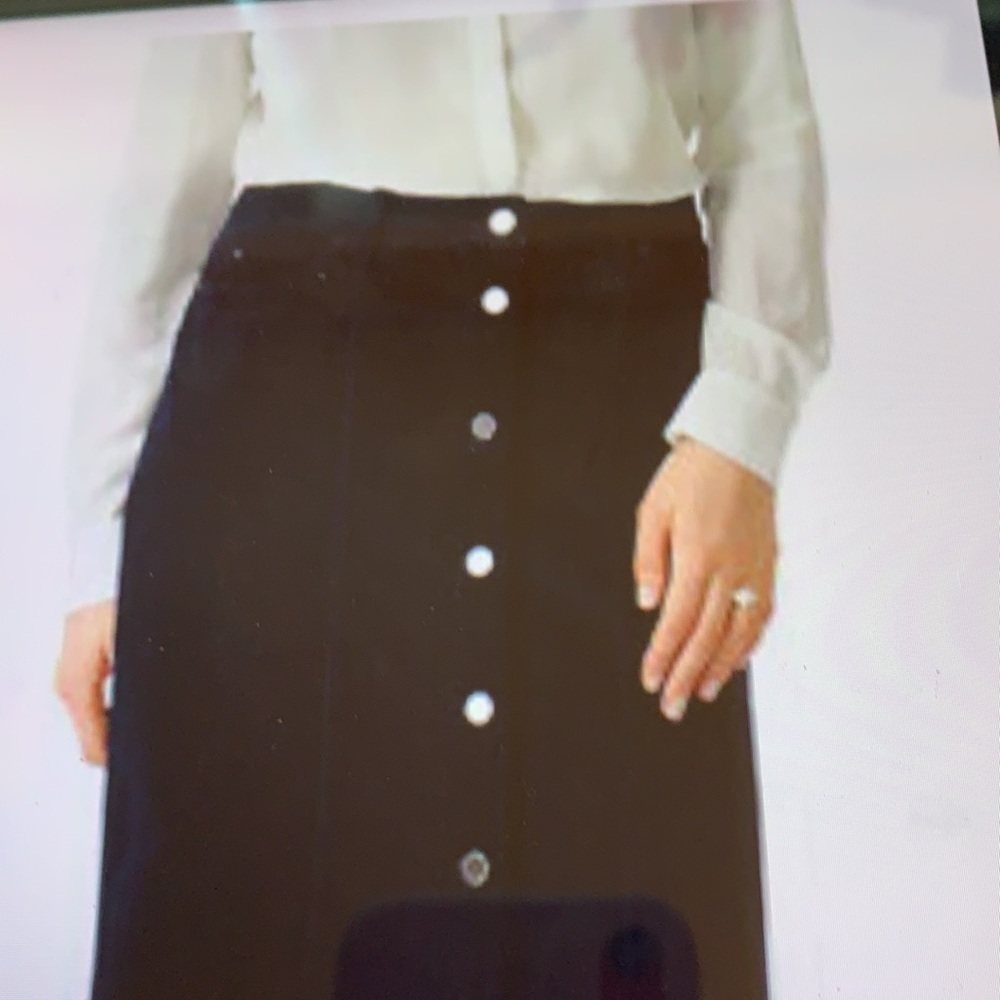 NWT Pure Collection Washed Velvet Button Skirt 12